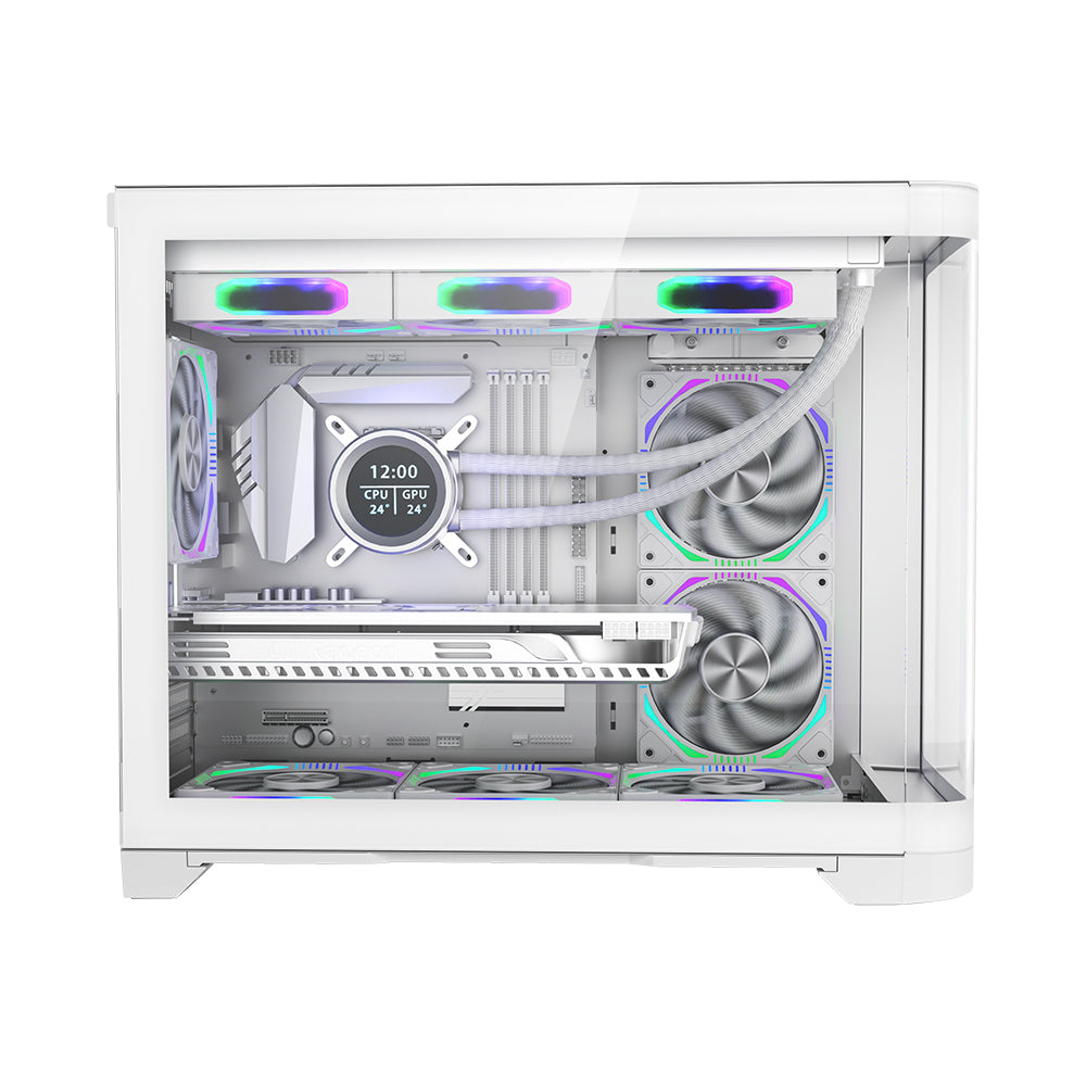 1st player Casing Uview UV6 ARGB Mid-Tower Fish Tank white 3 Pre Installed Fan 1st player Casing Uview UV6 ARGB Mid-Tower Fish Tank white 3 Pre Installed Fan
